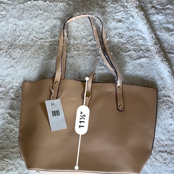 New Jessica Moore Peach Luxe Handbag Tote Purse - Picture 10 of 12